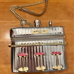 Betsey Johnson Kitsch Art Deco Silver Bar crossbody bag